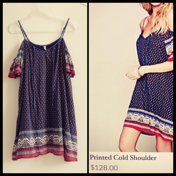 Free People Printed Cold Shoulder Dress - Picture 7 of 8